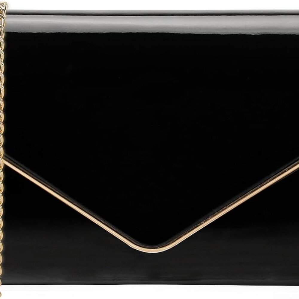 Patent Leather Envelope Clutch Purse Shiny Candy Foldover Clutch Evening Bag for